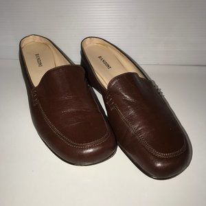 Rangoni Women's Size 9.5 B Brown All Leather Mules